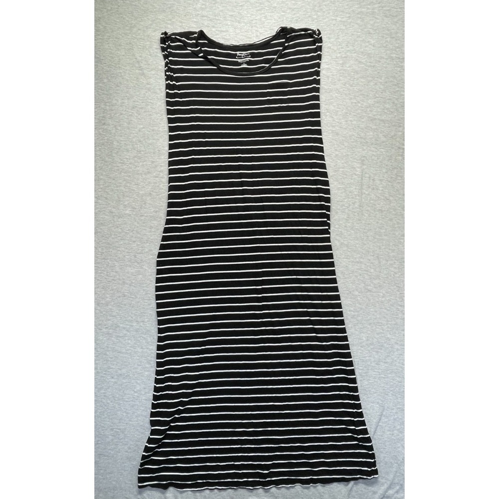Bump Start by Motherhood Maternity Tank Dress Womens Large Black White Striped
